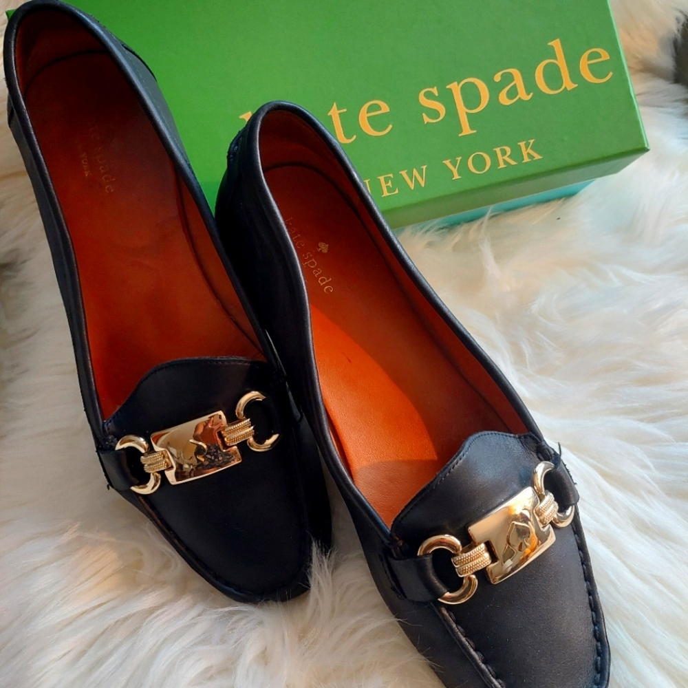 KATE SPADE BLACK LEATHER LOAFERS SIZE 11